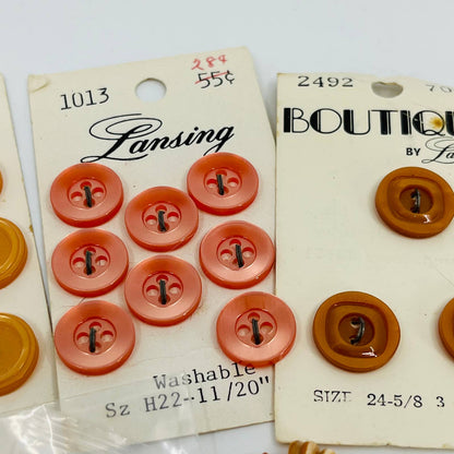 Lot of Vintage Peach Orange Buttons TA6