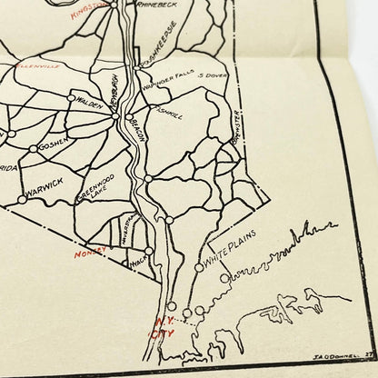 1927 AAA Emergency Roadside Service Map of New York State 15 x 17” SC6