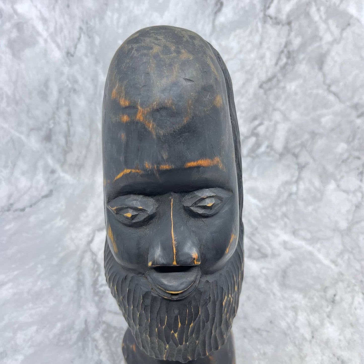 Vintage Carved Wooden Jamaica Tiki Folk Art Bust Face 11" Heavy Solid Wood TB5