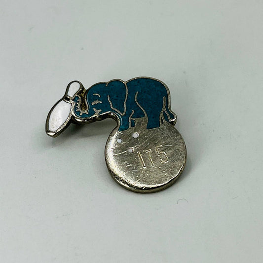 Enamel Gold Tone Tie Hat Lapel Pin Elephant 150 Bowling SB5