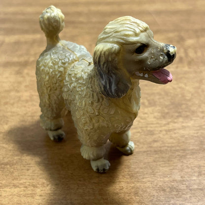 Vintage Celluloid Poodle Dog Figurine 106A Hong Kong 3” TJ5