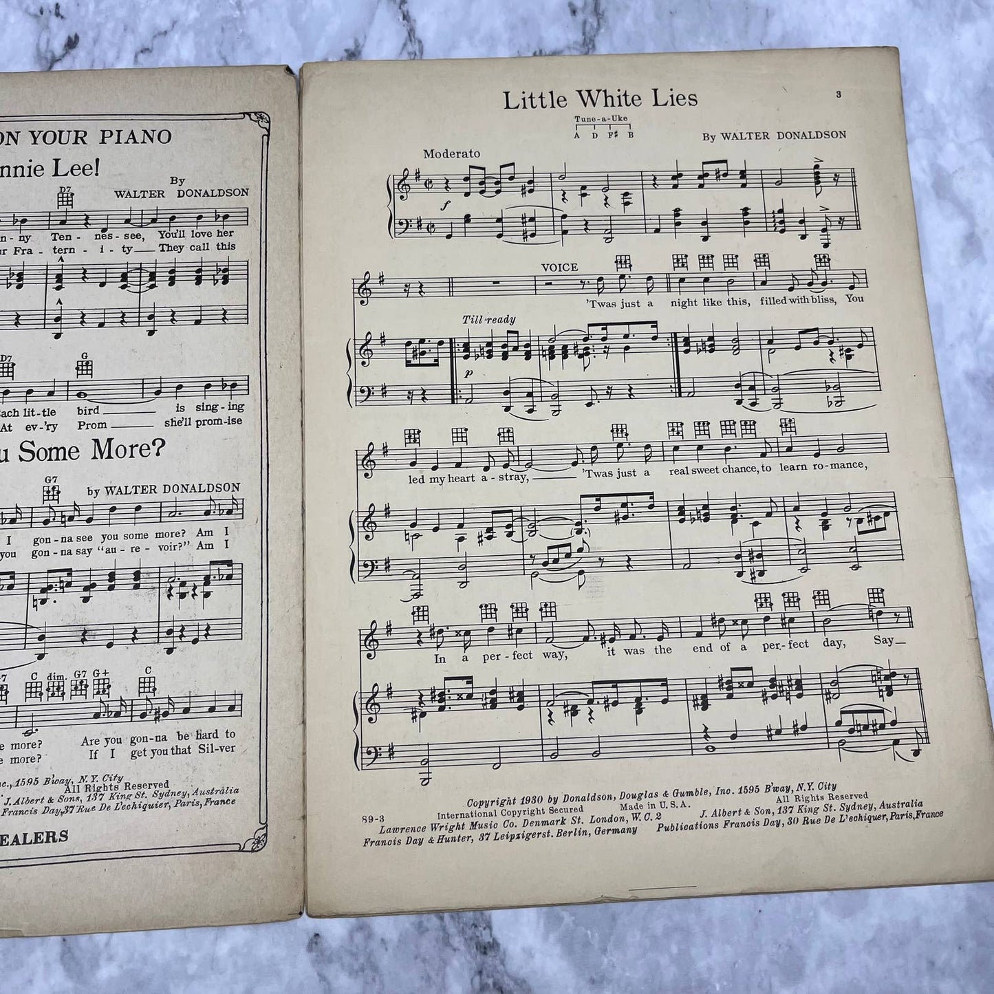 Little White Lies - Walter Donaldson - Sheet Music 1930 TH1