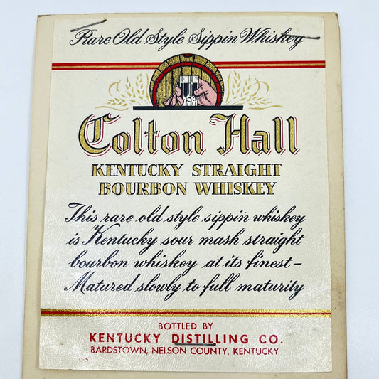 Colton Hall Bourbon Whiskey Label Kentucky Distilling Co. Bardstown KY