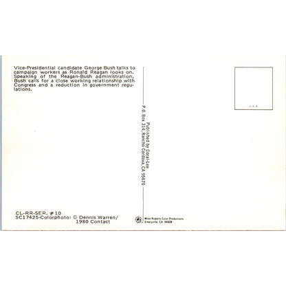 VP Candidate George Bush Speech 1980 Original Postcard P2-11