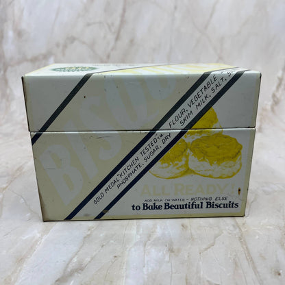 Vintage BISQUICK Tin Metal Recipe Box Holder Advertisement w/ Blank Cards TJ1