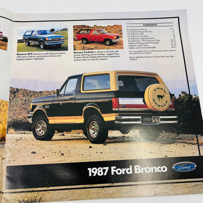 1987 Ford Bronco Car Brochure Catalog Engle Ford Millersburg PA BA1