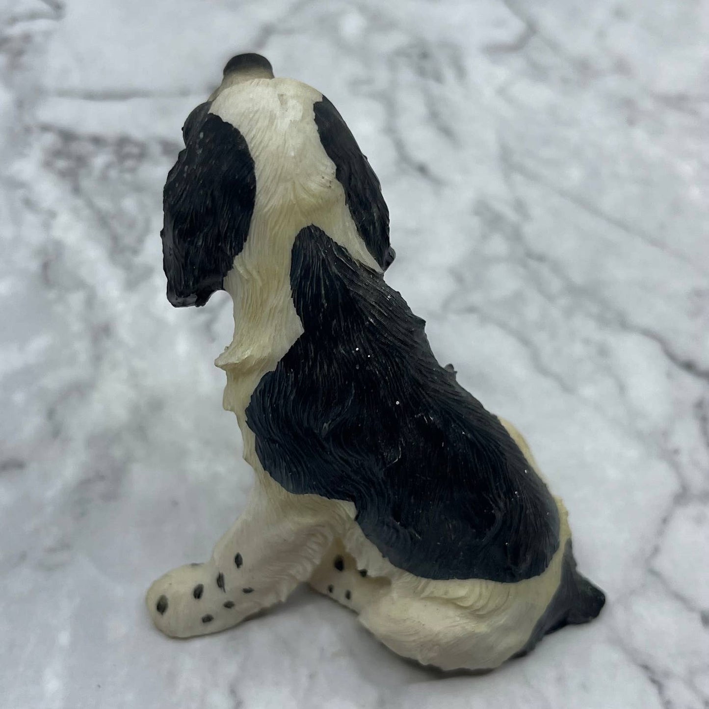 Vintage Hand Painted Cast Resin Springer Cocker Spaniel Dog Figurine 3” TE2