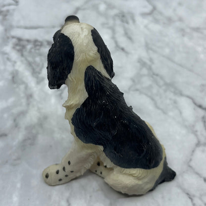 Vintage Hand Painted Cast Resin Springer Cocker Spaniel Dog Figurine 3” TK3