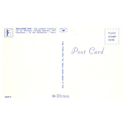 Vintage Postcard - Williams Inn Williamstown in the Berkshires Mass TJ7-1