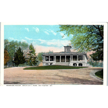 Druid Hill Park Mansion House Baltimore MD Original Postcard P1-12