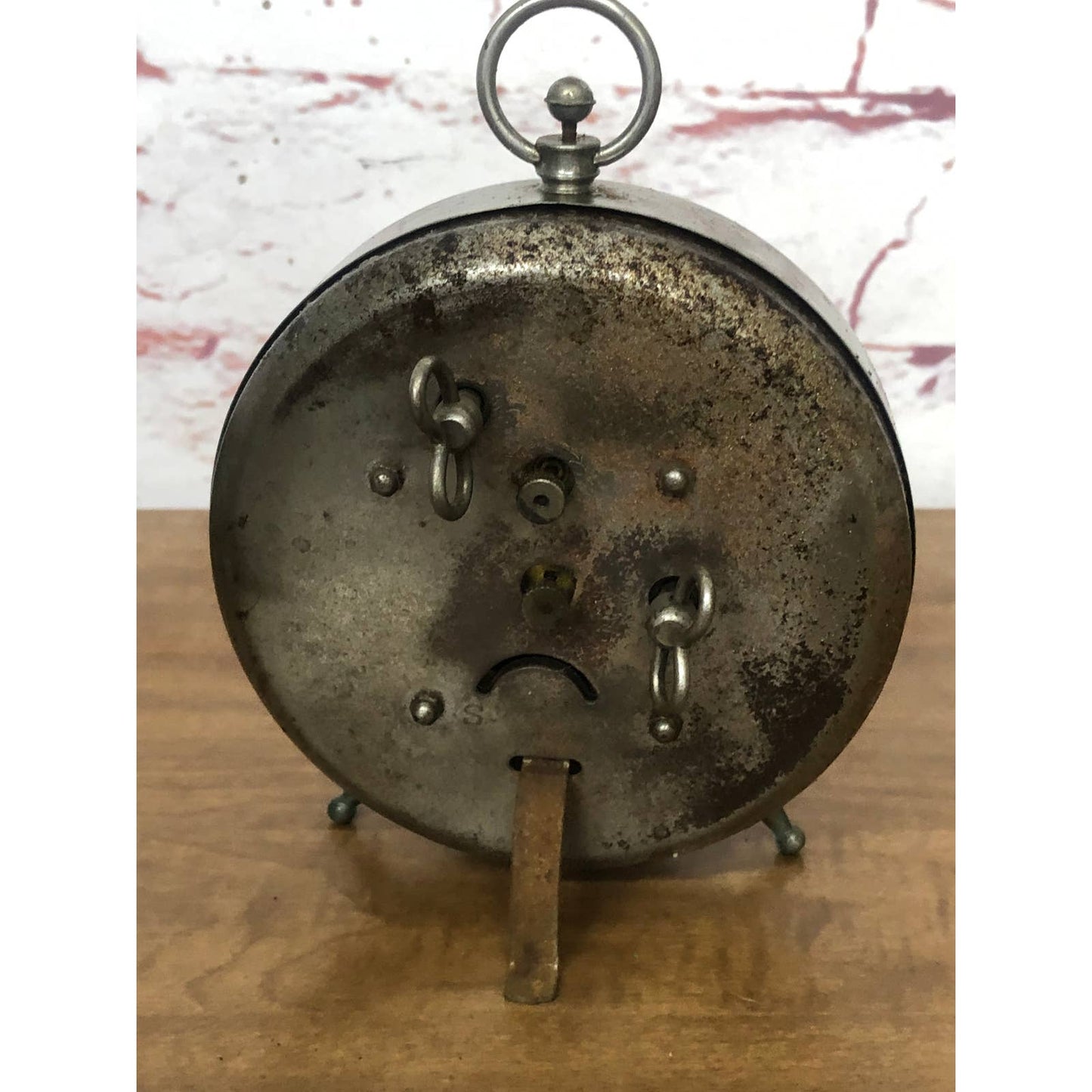Antique The National Call 8 Day Chrome Wind Up Alarm Clock USA TH4