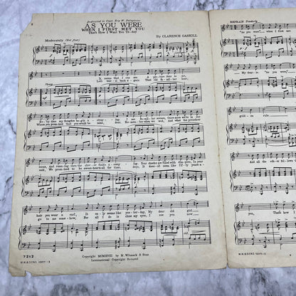 1918 Sheet Music "As You Were When I First Met You" Clarence Gaskill TH1