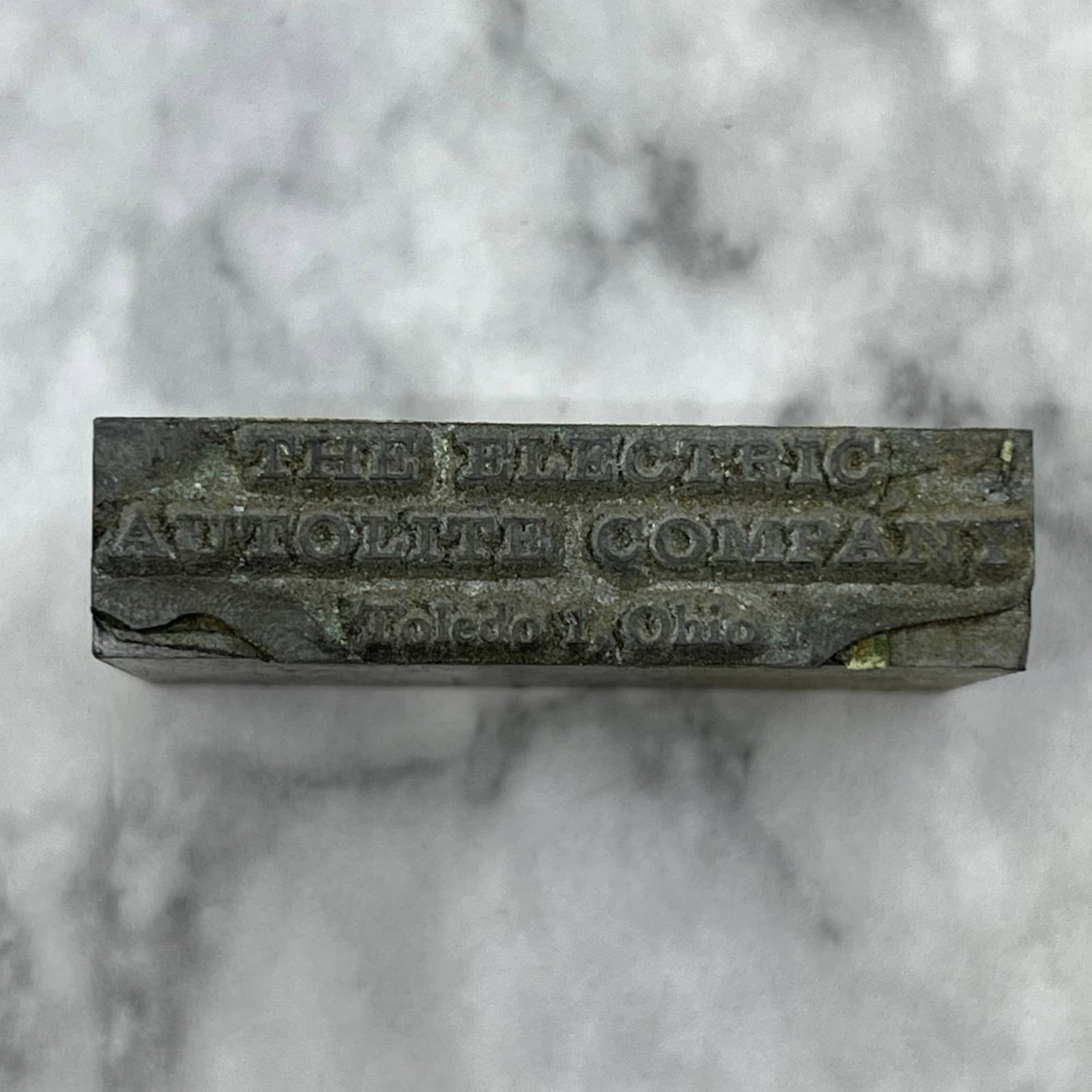 Vintage Printers Block Plate The Electric Autolite Company Toledo OH TJ59