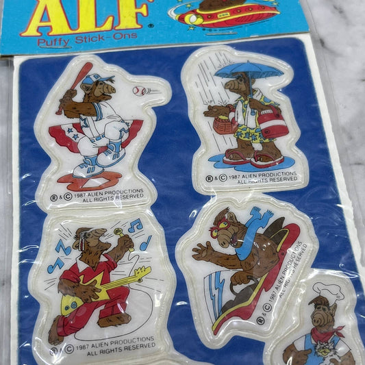 Vintage 1987 Russ Alf Puffy Stick On Stickers New Sealed In Package NOS TE3
