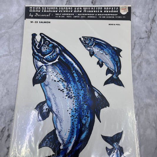 1979 NEW NOS Decorcal Sports & Wildlife Decal W-25 Salmon Fishing FL5