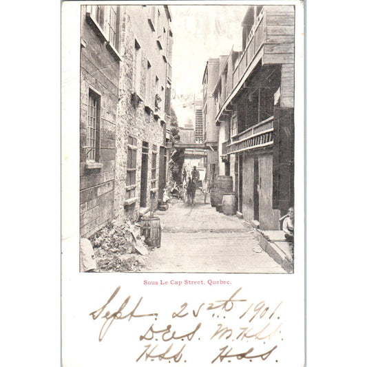 Sous Le Cap Street Quebec c1905 Original Postcard TK1-P1
