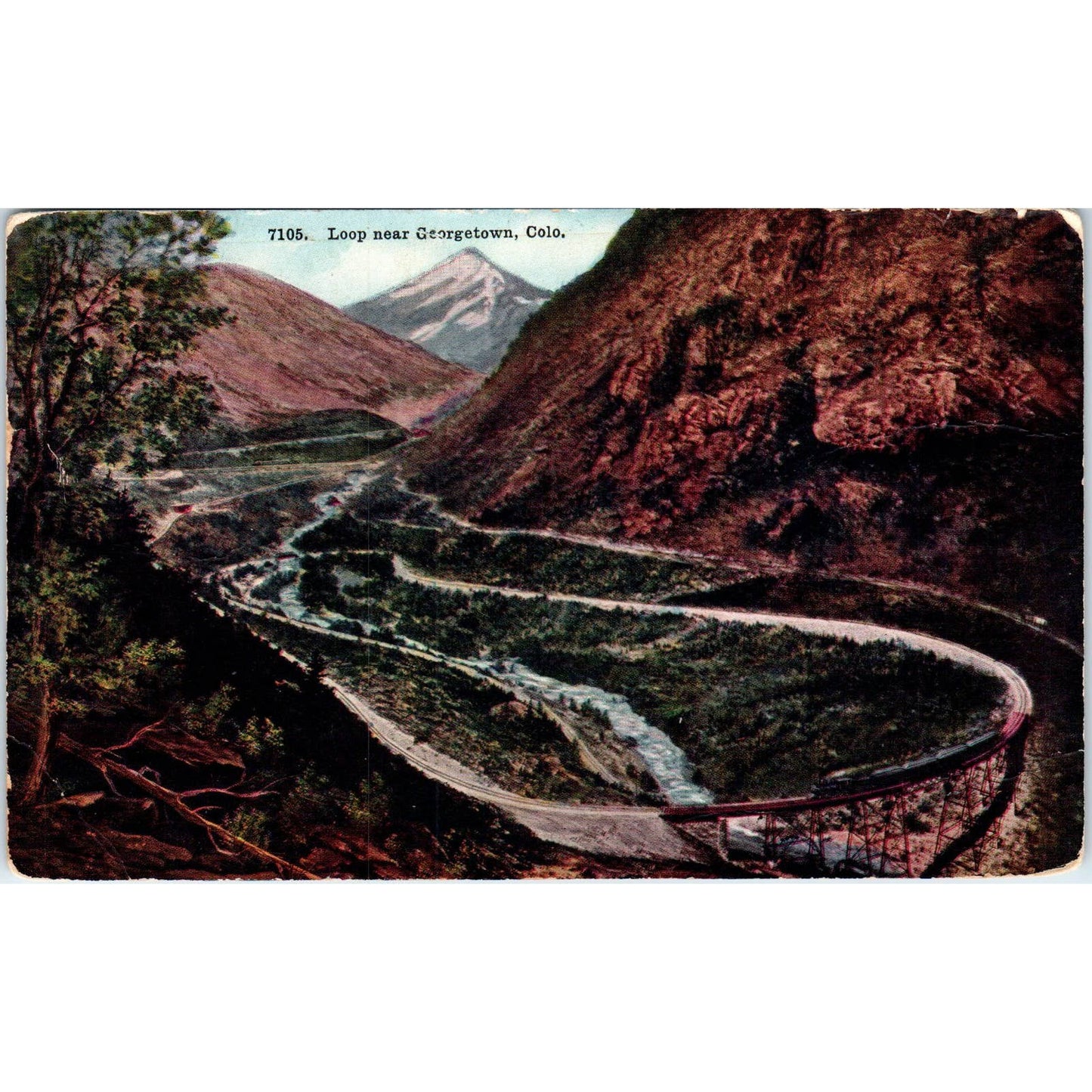 c1910 Loop Near Georgetown Colorado Original Postcard TK1-28