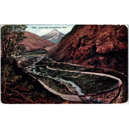 c1910 Loop Near Georgetown Colorado Original Postcard TK1-28