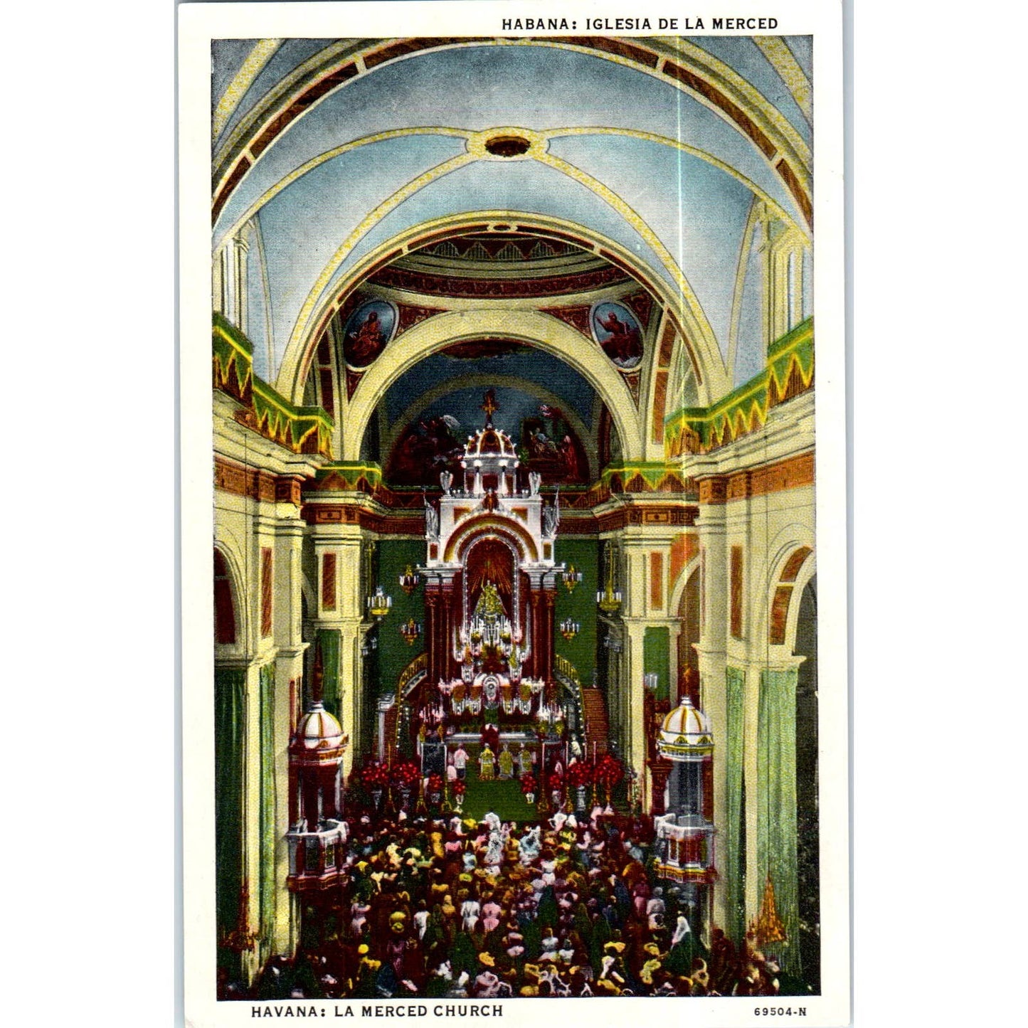 La Merced Church Havana Cuba Original Postcard TK1-P16