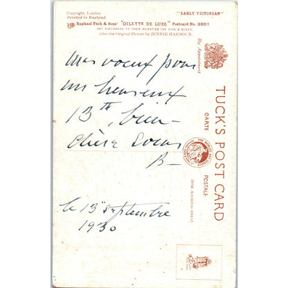 Antique Raphael Tuck La Elegida Jennie Harbour Early Victorian 3801 Postcard SE4
