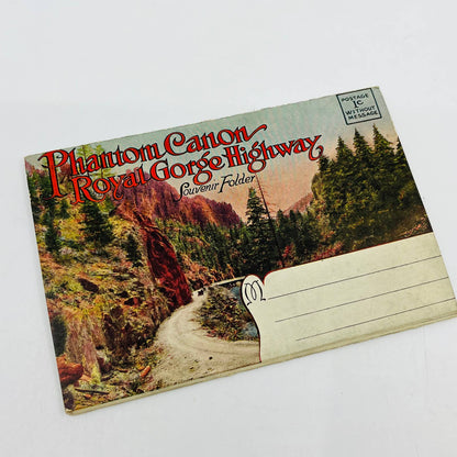 1920s Phantom Canyon Royal Gorge Highway Colorado Souvenir Folder Postcard D5