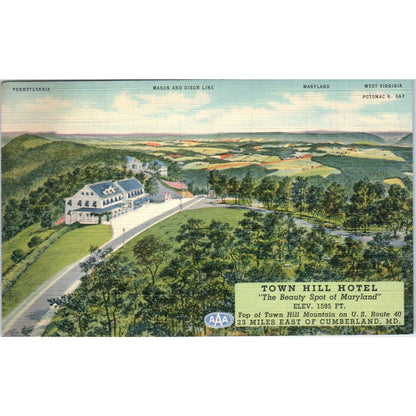 Town Hill Hotel Little Orleans Maryland - Original Postcard P3-4