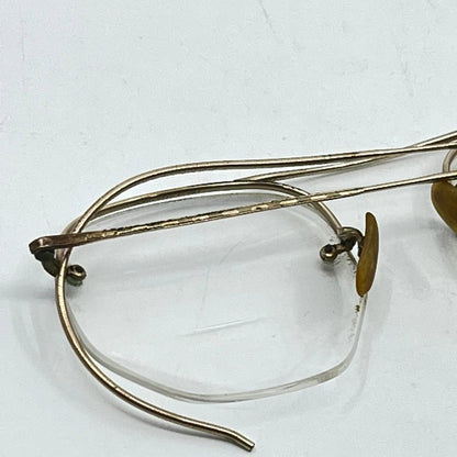 1920s Art Deco Shuron 12k Gold Filled Eyeglasses Cable Arm w/ Case TE3