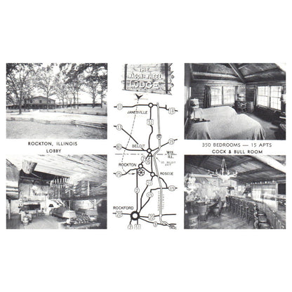 The Wagon Wheel Lodge Rockton Illinois 1962 - Postcard TJ8-2