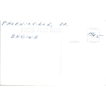 Antique Postcard RPPC Locomotive Train Engine Phoenixville PA SE8