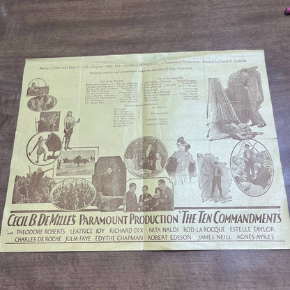 1957 Paramount The Ten Commandments Movie Leaflet Promo Flyer A8