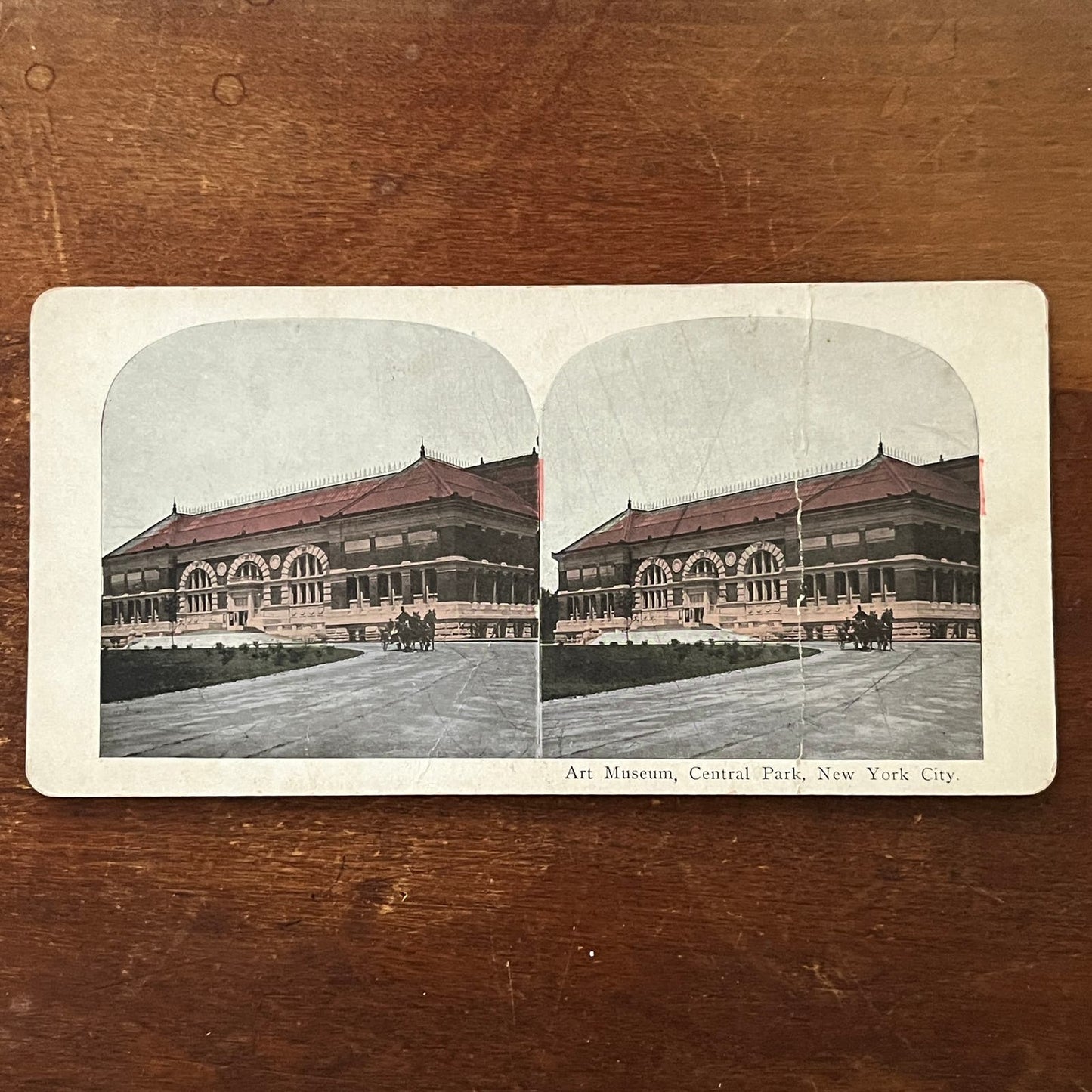 Art Museum Central Park New York City Color Antique Stereoview Card TJ9-V2