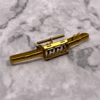 Vintage Gold Tone Swank Monogrammed CCH Tie Clip Bar Clasp SA2