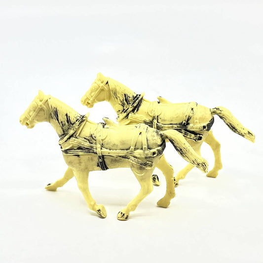 Marx 1960 Western Stage Coach Wagon Civil War Cassion Horse Team Cream Black SD7