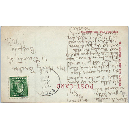 Sailboats in Harbor Eden New York 1910 Original Postcard TK1-P13