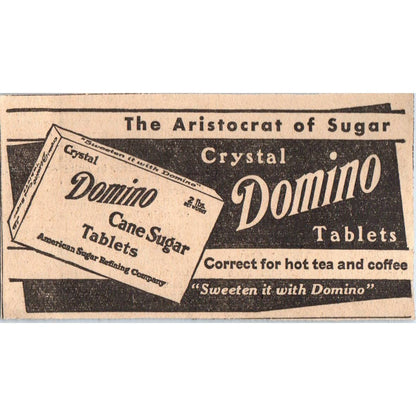 1935 Minneapolis Journal Newspaper Ad Domino Cane Sugar Tablets FL5-6