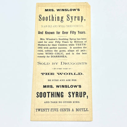 1880s Quack Medicine Blotter Mrs. Winslow's Soothing Syrup AB8-3