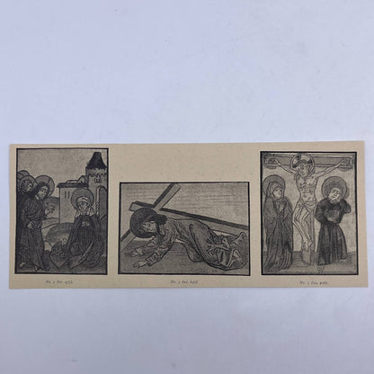 Original 1892 Ludwig Rosenthal Engraving Jesus Christ and the Cross AC8