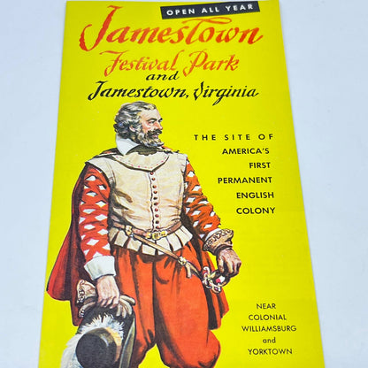 1950s Festival Park and Jamestown Virginia Tourist Brochure and Map AB2