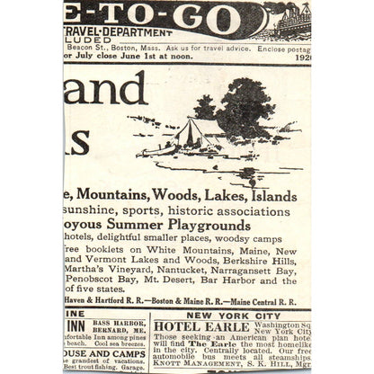 c1920 Harper's Magazine Ad Mothersill's Seasick Remedy Company Detroit MI EA3-4