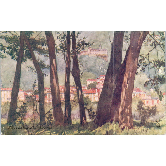 Switzerland Locarno Raphael Tuck Oilette Original Postcard P3-2
