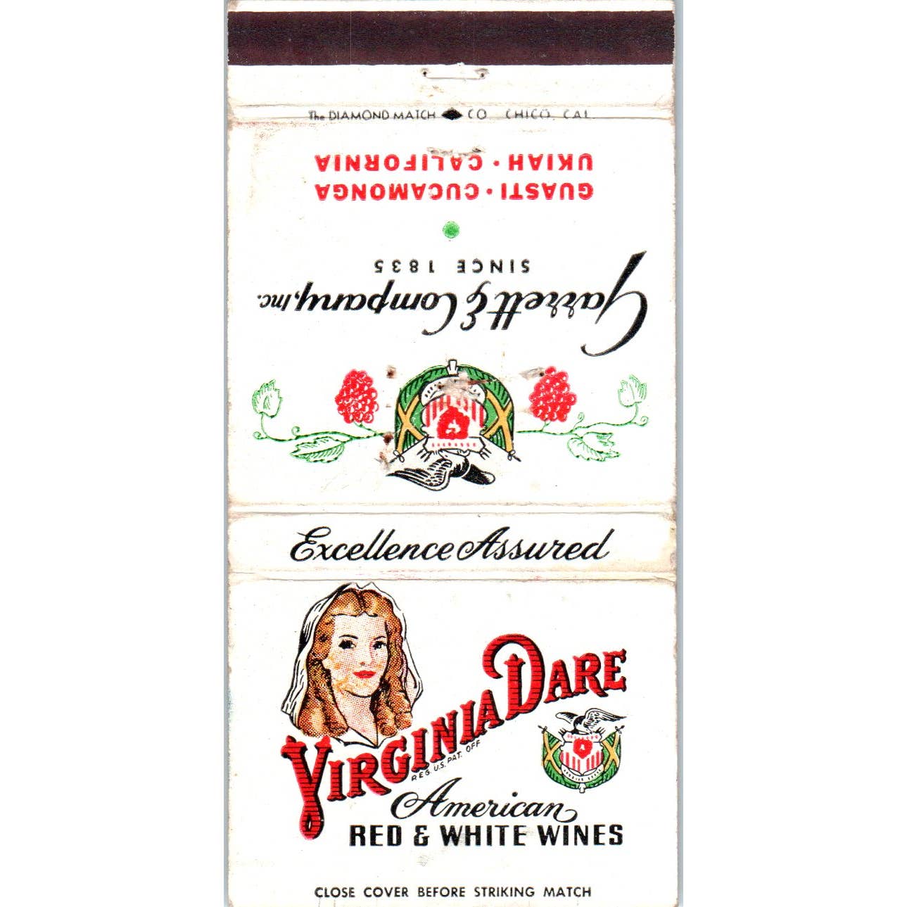 Virginia Dare Garrett's California Advertising Matchbook Cover SA1-M10