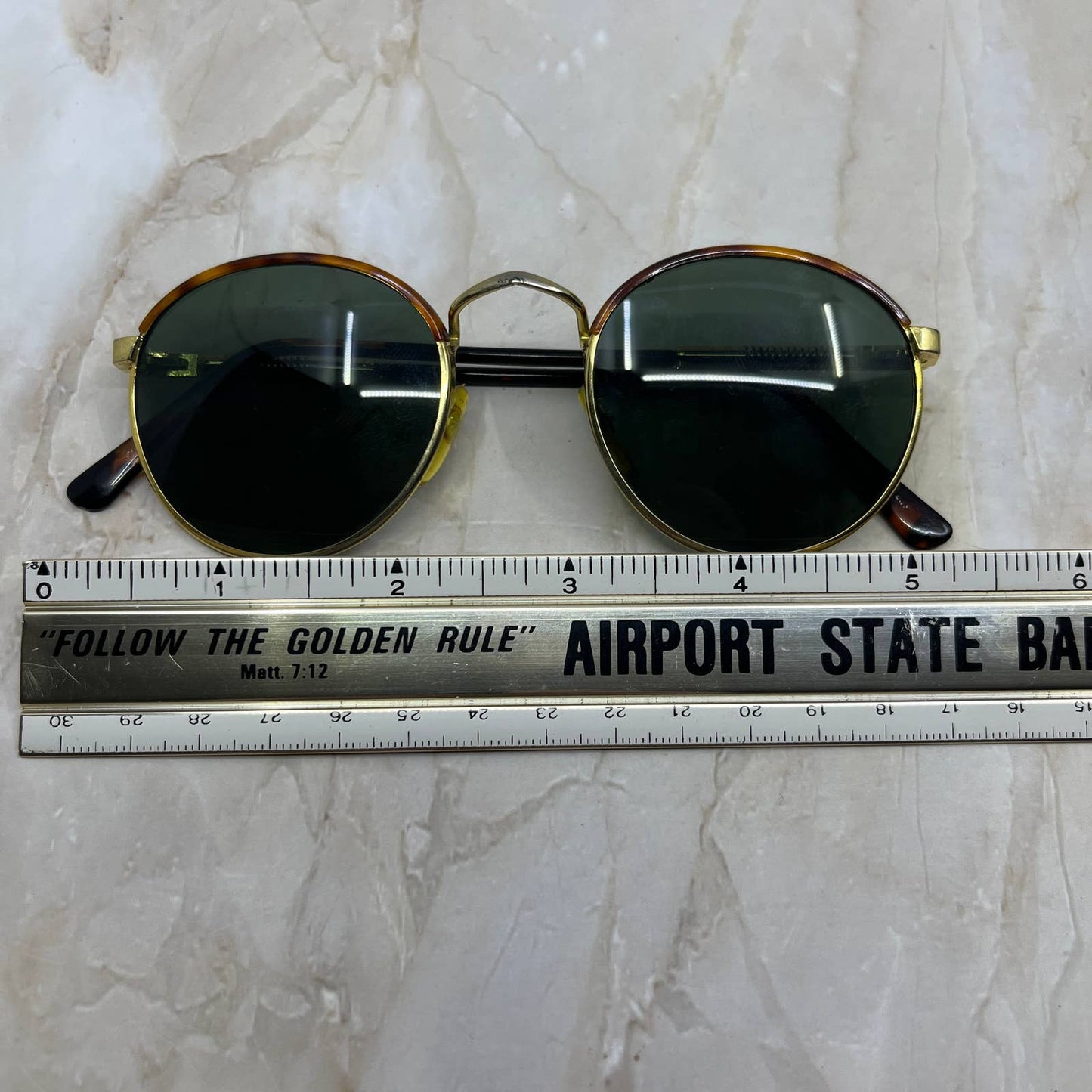 Round Tortoise Shell Gold Tone Sunglasses Eyeglasses Frames TJ1-G2-7