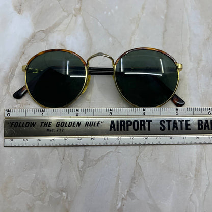 Round Tortoise Shell Gold Tone Sunglasses Eyeglasses Frames TJ1-G2-7