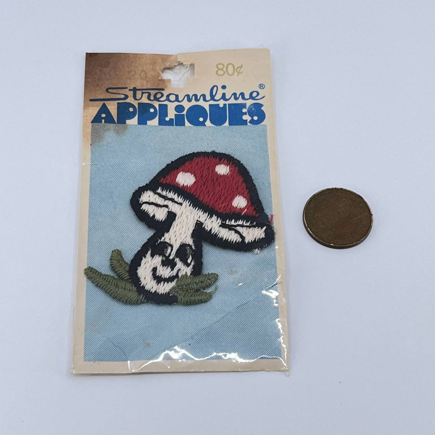 Vintage 1970s Streamline Appliqués Magic Mushroom Iron On Patch SC9