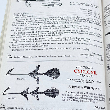 1929 PFLUEGER FISHING TACKLE Pocket Catalog No. 149 w/ Publisher's Letter TF7