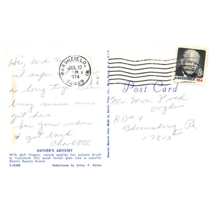 Vintage Postcard - Marshfield Wisconsin Highway View 1974 AD9