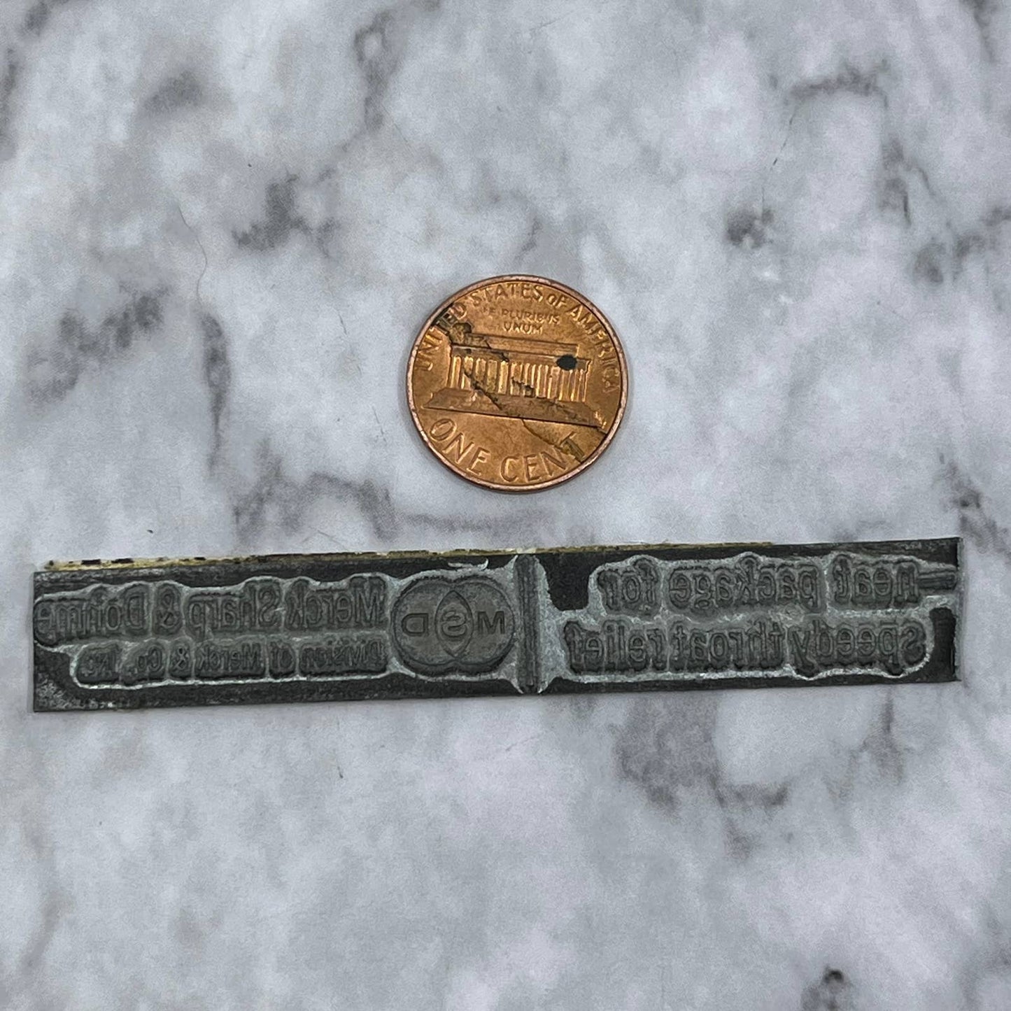 Vintage Printing Letterpress Printers Block Plate Merck, Sharp & Dohme TJ510