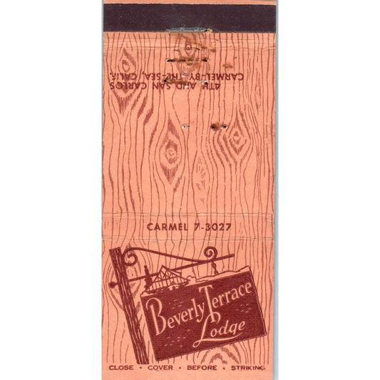 Beverly Terrace Lodge Carmel-By-The-Sea CA Advertising Matchbook Cover MM10-3