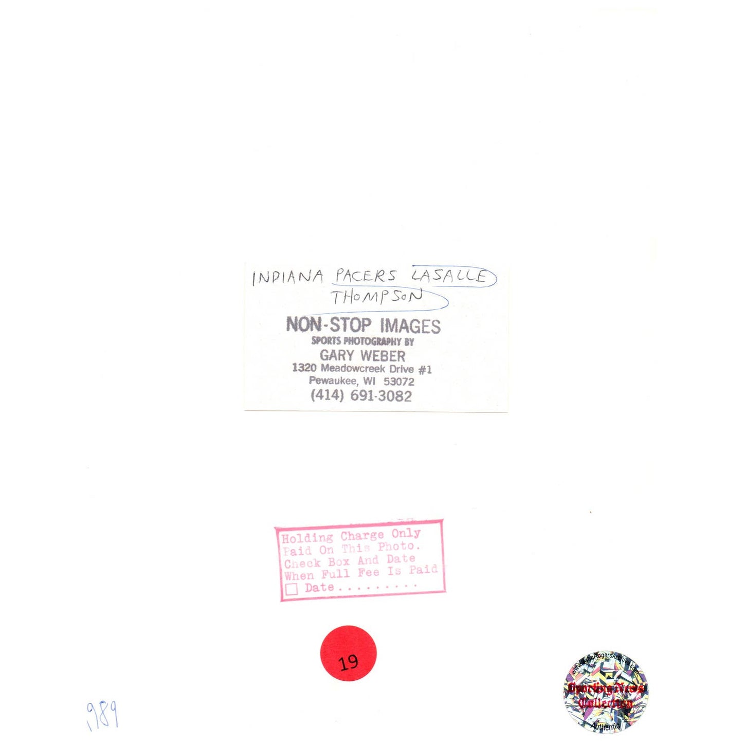 1989 Press Photo Basketball NBA Indiana Pacers LaSalle Thompson 8x10" AD3