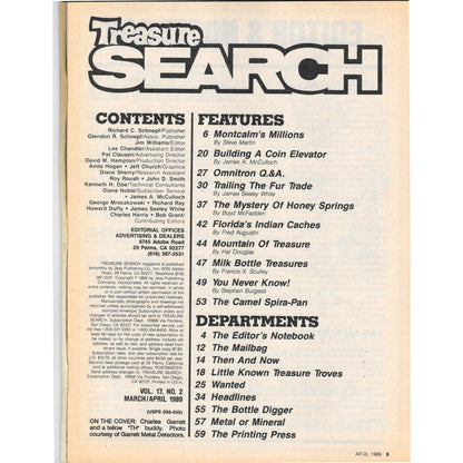 Treasure Search Magazine 1989 May/June Metal Detecting Gold Diamonds M2